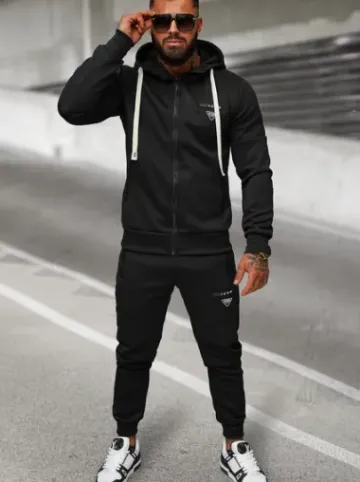 Komplet dresowy męski czarny O/LN11760^Ozonee Fashion