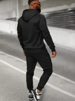 Komplet dresowy męski czarny O/LN11760^Ozonee Fashion
