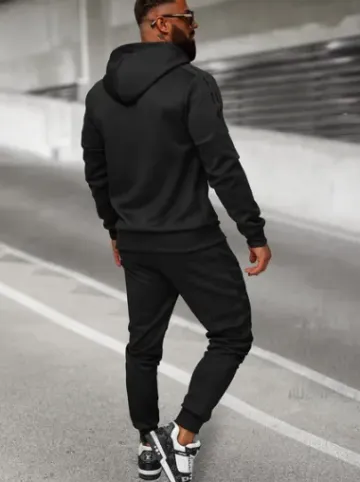 Komplet dresowy męski czarny O/LN11760^Ozonee Fashion