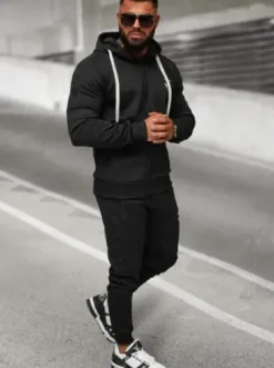 Komplet dresowy męski czarny O/LN11760^Ozonee Fashion