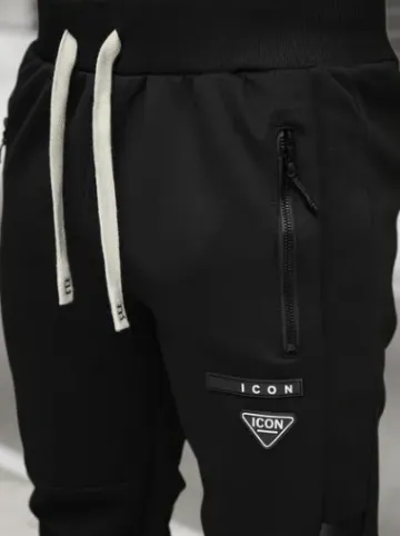 Komplet dresowy męski czarny O/LN11760^Ozonee Fashion