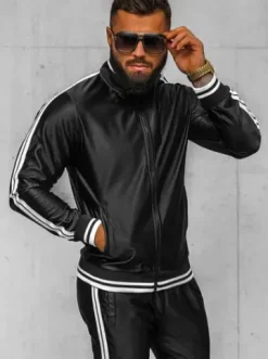 Komplet dresowy męski czarny O/3C103/9^Ozonee Fashion