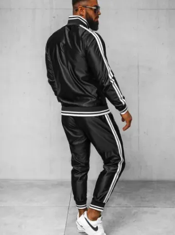 Komplet dresowy męski czarny O/3C103/9^Ozonee Fashion