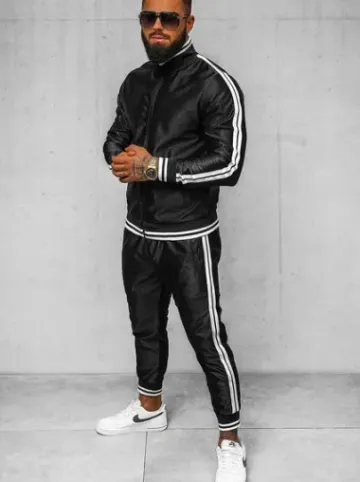 Komplet dresowy męski czarny O/3C103/9^Ozonee Fashion