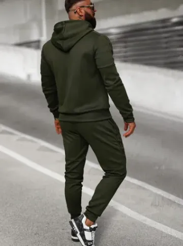 Komplet dresowy męski khaki O/LN11760^Ozonee Discount