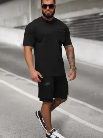 Komplet dresowy męski loose fit czarny JS/27C6532/3^Ozonee Sale