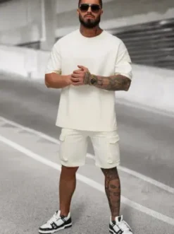 Komplet dresowy męski loose fit ecru JS/27C6535/1^Ozonee Discount