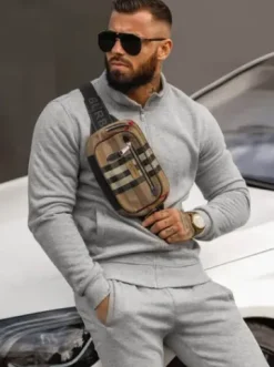 Komplet dresowy męski szary JS/68C10385/2Z^Ozonee Outlet