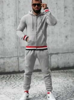 Komplet dresowy męski szary JS/8C65/2^Ozonee Fashion