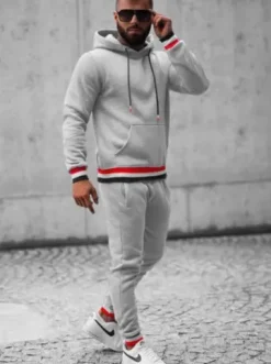 Komplet dresowy męski szary JS/8C60/2^Ozonee Fashion