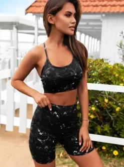 Komplet sportowy dwuczęściowy damski czarny O/XL015/1Z^Ozonee Outlet