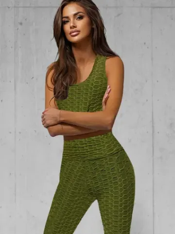 Komplet sportowy dwuczęściowy khaki JS/YW88037/7Z^Ozonee Outlet