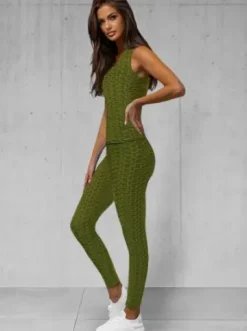 Komplet sportowy dwuczęściowy khaki JS/YW88037/7Z^Ozonee Outlet