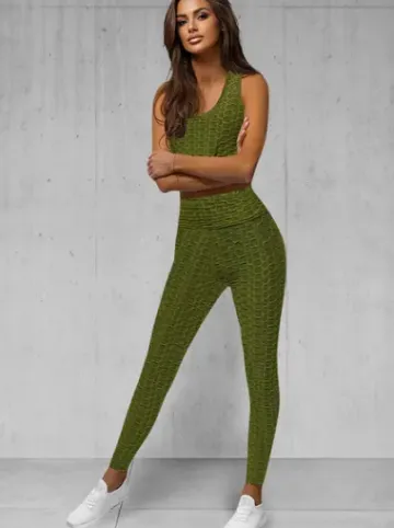 Komplet sportowy dwuczęściowy khaki JS/YW88037/7Z^Ozonee Outlet