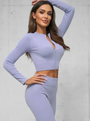 Komplet sportowy dwuczęściowy damski jasno-fioletowy O/SY2308^Ozonee Fashion