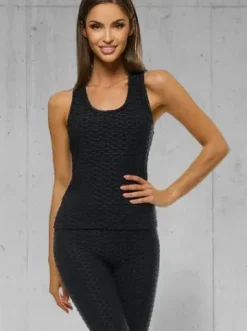 Komplet sportowy dwuczęściowy czarny JS/YW88037/1^Ozonee Best