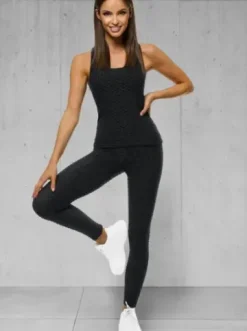 Komplet sportowy dwuczęściowy czarny JS/YW88037/1^Ozonee Best