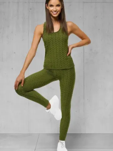 Komplet sportowy dwuczęściowy khaki JS/YW88037/7^Ozonee Best