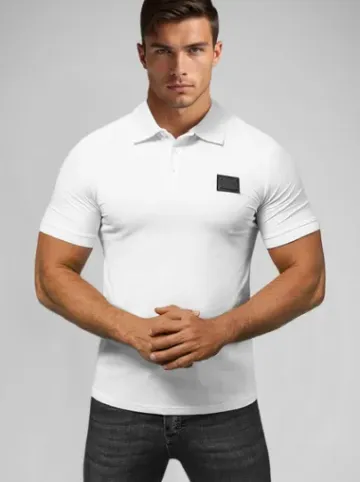 Koszulka męska polo biała NB/MT3018^Ozonee Outlet