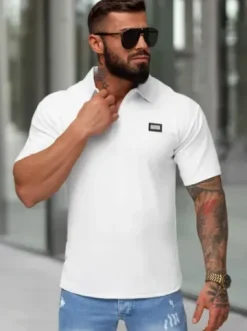 Koszulka męska polo biała O/YN2/593^Ozonee Fashion