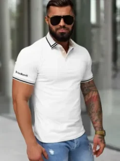 Koszulka męska polo biała O/YN2/559^Ozonee Fashion