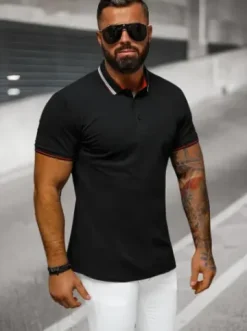 Koszulka męska polo czarna O/DA729^Ozonee Sale