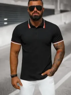 Koszulka męska polo czarna O/DA736^Ozonee Sale