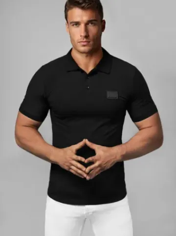 Koszulka męska polo czarna NB/MT3018^Ozonee Hot