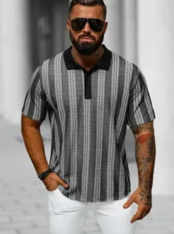 Koszulka męska polo czarna O/3C360^Ozonee Fashion
