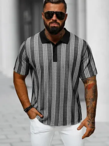 Koszulka męska polo czarna O/3C360^Ozonee Fashion