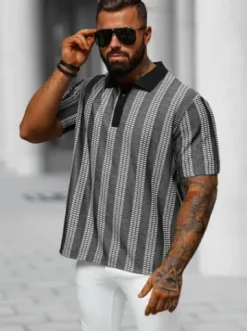 Koszulka męska polo czarna O/3C360^Ozonee Fashion