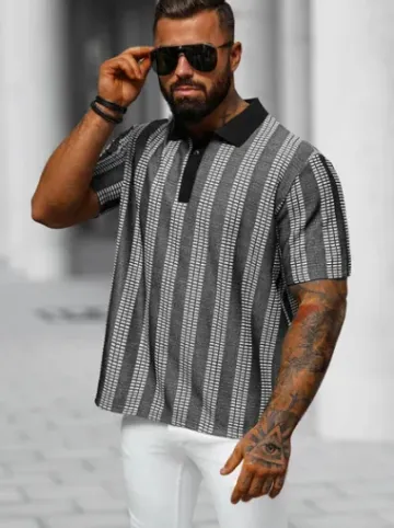 Koszulka męska polo czarna O/3C360^Ozonee Fashion