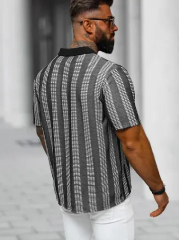 Koszulka męska polo czarna O/3C360^Ozonee Fashion