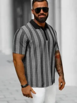 Koszulka męska polo czarna O/3C360^Ozonee Fashion