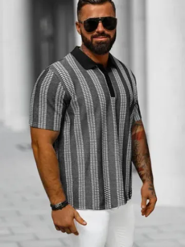 Koszulka męska polo czarna O/3C360^Ozonee Fashion