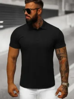 Koszulka męska polo czarna JS/8T80/3Z^Ozonee Fashion