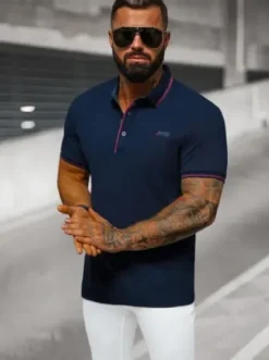 Koszulka męska polo granatowa O/DA758^Ozonee Sale