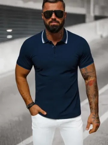 Koszulka męska polo granatowa O/DA719^Ozonee Hot
