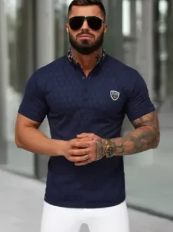 Koszulka męska polo granatowa O/QQ921^Ozonee Discount