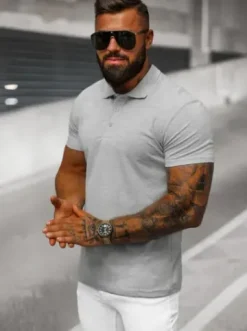 Koszulka męska polo szara JS/8T80/2Z^Ozonee New
