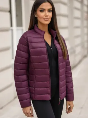 Kurtka damska pikowana bordowa JS/11Z8170^Ozonee Fashion