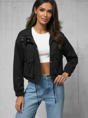 Kurtka damska przejściowa czarna O/G118^Ozonee Fashion