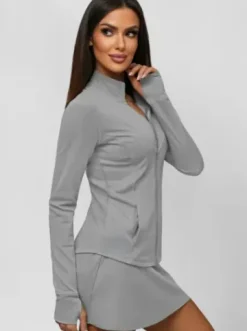 Kurtka damska sportowa ultralight szara JS/17B553/5^Ozonee Fashion