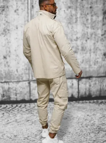 Kurtka męska beżowa O/G3035^Ozonee Fashion