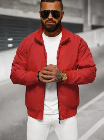Kurtka męska czerwona JS/5M3212/270^Ozonee Fashion