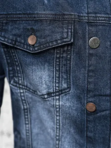 Kurtka męska jeansowa ciemno-niebieska NB/MJ525BS^Ozonee Outlet
