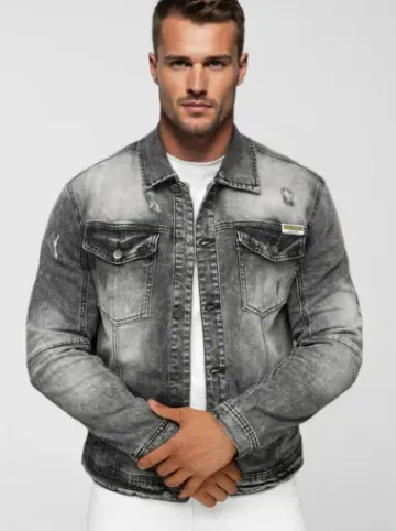 Kurtka męska jeansowa czarna NB/MJ529NZ^Ozonee Fashion