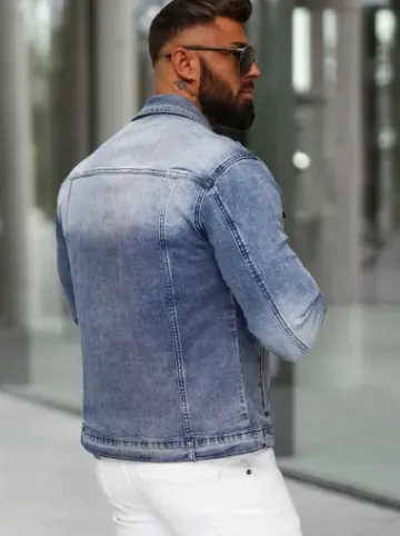 Kurtka męska jeansowa niebieska NB/MJ522B^Ozonee Sale