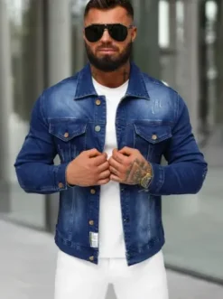 Kurtka męska jeansowa niebieska NB/MJ514BS^Ozonee Best