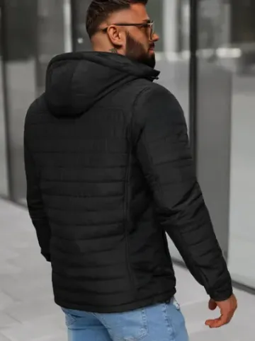 Kurtka męska pikowana czarna JS/5M3276/392^Ozonee Fashion